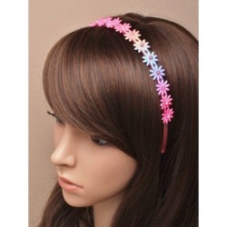 Headband - Pink plastic aliceband with glitter fabric...