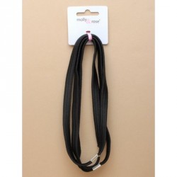 Stretch Headband -  Card of 3 long 1cm wide black stretch...