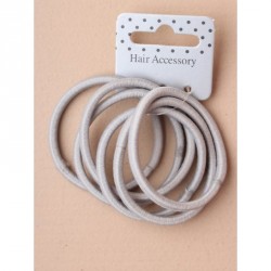 Hair Elastics - Card of 6 Grey 4mm snag free endless...