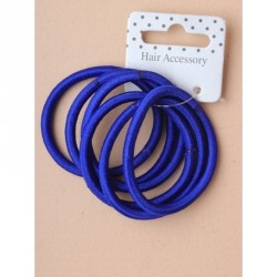 Hair Elastics - Card of 6 royal blue 4mm snag free...