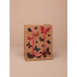 Gift Bag - Size : H15xW12xD6cmNatural butterfly print...