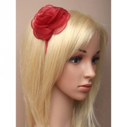 Headband - Ribbon wrapped metal aliceband with large...