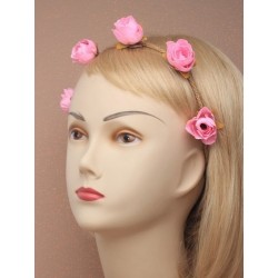 Halo Headband - Fabric rose on hessian cord in cream or pink