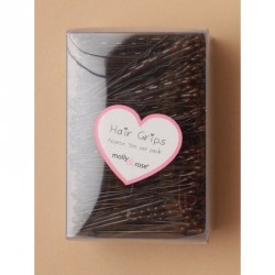 Hair Grip Slides - 500 Brown enamel 45mm Kirby grips in a...