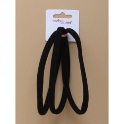 Hairband set - Card of 3 Black jersey soft stretch sports...