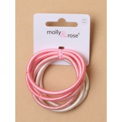 Hair Elastics - Card of 6 tonal pink 3mm snag free...