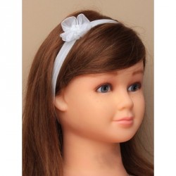 Stretch Headband -  White child size stretch fabric...
