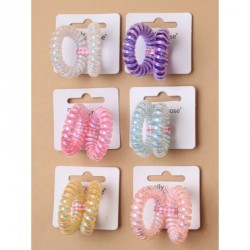 Tele-cord Hair Elastics - Card of 2 small size metallic...