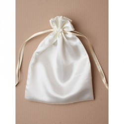 Gift Bag - Size : 18x13cm  Ivory satin fabric drawstring...