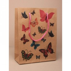 Gift Bag - Size : H20xW15xD6cmNatural butterfly print...