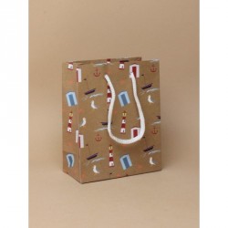 Gift Bag - Size : H15xW12xD6cm  Nautical themed printed...