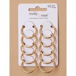 Earring Set - Card of 10 Gilt hair rings 2cm diameter