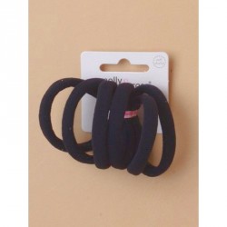Hair Elastics - Card of 6 Thick navy jersey fabric...