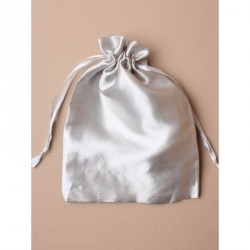 Gift Bag - Size : 18x13cm  Silver satin fabric drawstring...