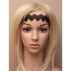 Stretch Headband -  Black lace fabric stretch browband ,...