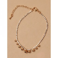 Anklet - Gilt diamante chain anklet with gilt bead...