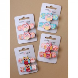 Hair Clips - Pair of 4cm beak clips with bright coloured...