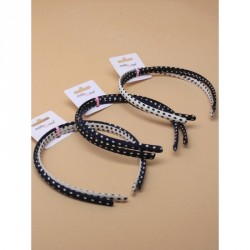 Headband - Card of 2 Polka dot fabric narrow 1cm wide...