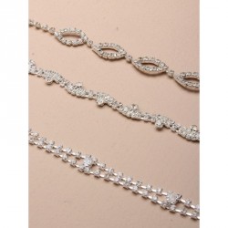 Stretch Headband -  Crystal diamante brow band on a black...