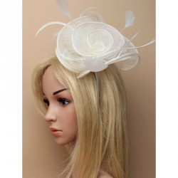 Fascinator Headband - Cream large swirl rose sinamay...