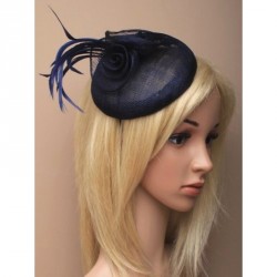 Fascinator Headband -  Navy sinamay beret cap fascinator...