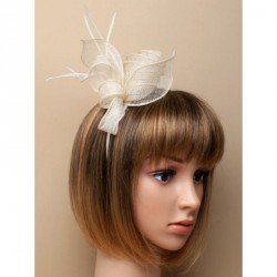 Fascinator Head band -  Ivory coiled and looped sinamay...