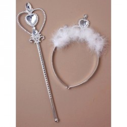 Tiara - Heart Tiara Headband and Wand Set In Pink ,White,...