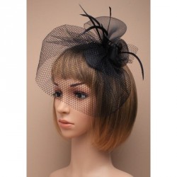 Fascinator Clip - Small black skull cap fascinator with...