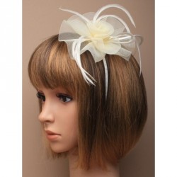 Fascinator Headband -  Cream centre net flower and...