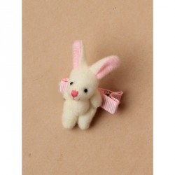 Hair Clips - Cream teddy bear ,  bunny rabbit motif on...