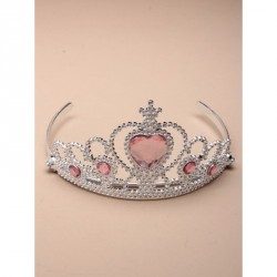 Tiara - Silv Plastic Tiara with Centre Coloured Heart...