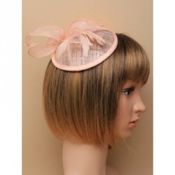 Fascinator Comb -  Peach sinamay hatinator on a black...
