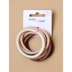 Hair Elastics - Card of 6 natural coloured 4mm snag free...