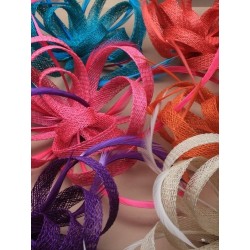 Brooch - Hair Clip - Brightly coloured looped hessian net...