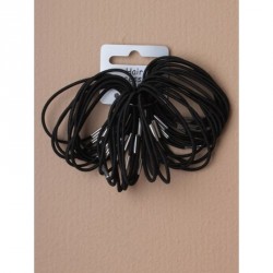 Hair Elastics - Card of 36 thin 2mm black elastics