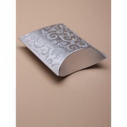Gift Box - Made up size : 7x7x3cm Silver glitter scrolls...