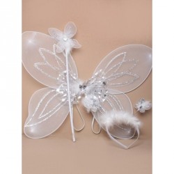Fairy Wings - Size : 42x32cm White Fairy wings Wand and...