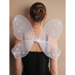 Fairy Wings - Size : 42x38cmWhite net fairy wings with...