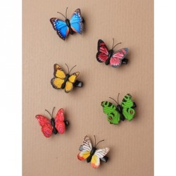 Hair Clips - Brightly coloured butterfly on a black 3cm...