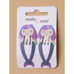 Sleepies Hair Clips - Card of 2 mermaid 5cm sleepiesIn...