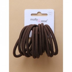 Hair Elastics - Card of 12 Brown 4mm snag free endless...