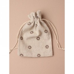 Gift Bag - Size : 13x10cm   Daisy print drawstring Linen...