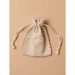Gift Bag - Size : 10x8cm  Daisy print drawstring Linen...