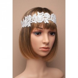 Stretch Headband -  Floral venetian lace stretch bandeaux...
