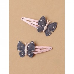 Sleepies Hair Clips - Card of 2 fabric butterfly 4cm...