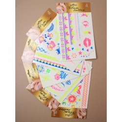 Temporary Tattoos - Neon Temporary Tattoos which glow...