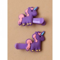 Hair Clips - Card of 2 small 35cm beak clips with Unicorn...
