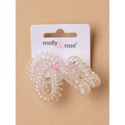 Tele-cord Hair Elastics - Card of 4 Small transparent...
