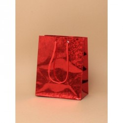 Gift Bag - Size : H14xW11xD7cm Red holographic foil gift...