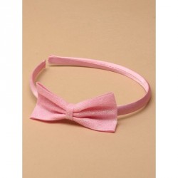 Headband - Narrow pastel pink satin aliceband with pink...